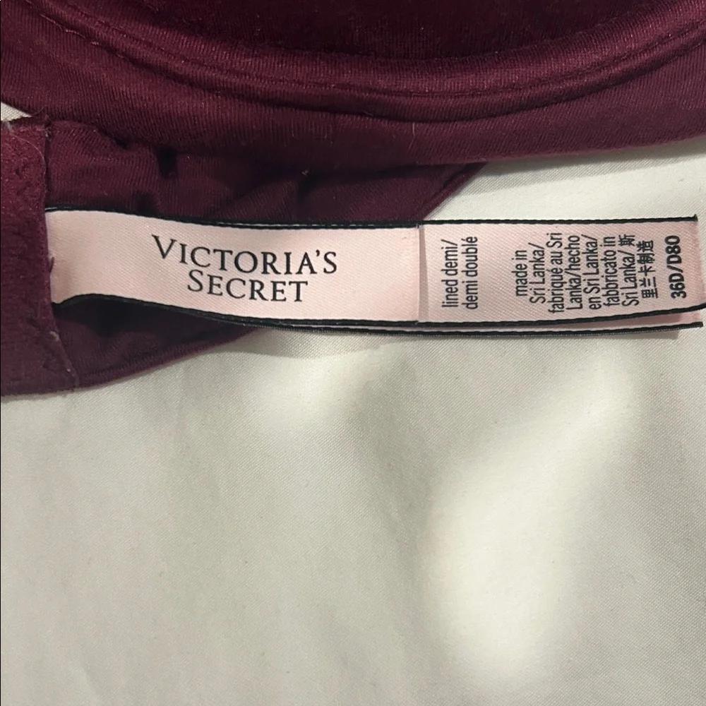 Maroon body by Victoria lined Demi bra 36D - Picture 2 of 5